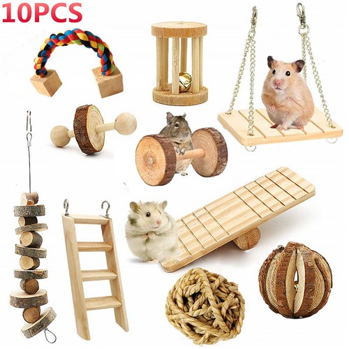 10pcs wooden hamster chew toy - hamster,