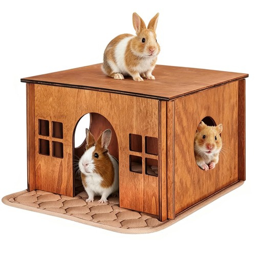 Wooden guinea pig hideout - wooden,