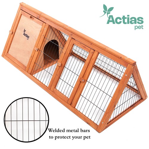Wooden rabbit guinea pig hutch - pig,