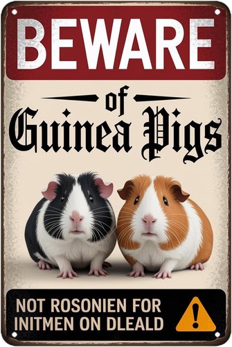 Beware guinea pigs - pigs, vintage