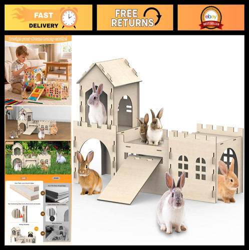Large wooden bunny house - wooden,